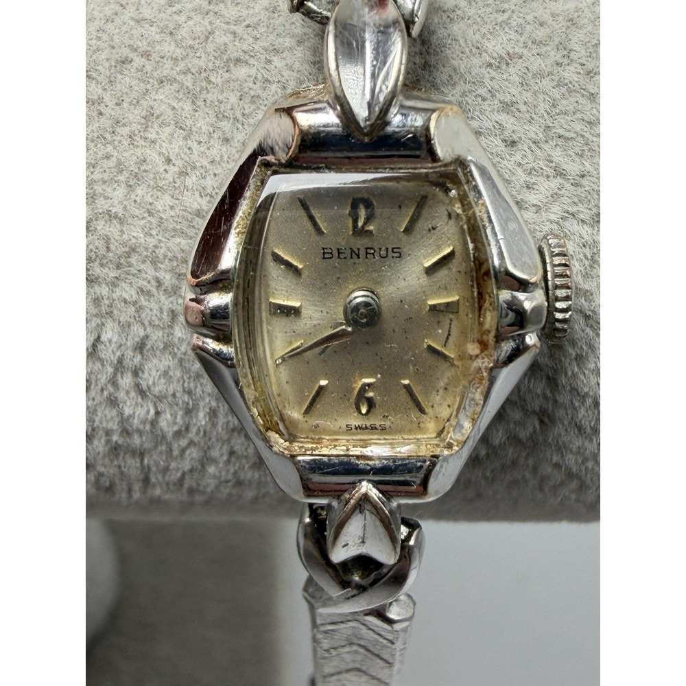 Benrus Manual Wind Working Ladies Watch 16MM 6" Gold Plated Swiss Made Vintage